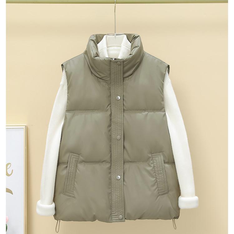Disposable Vest Women's Autumn and Winter Fashion Stand-up Collar Warm Loose Cotton Waistcoat Outer Wear Vest