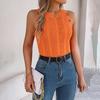 Damen T-Shirt mit V-Ausschnitt, ärmellos, einfarbig, für Damen, T-Shirt, Street-Strickmode