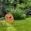 1pc Evil Metal Pumpkin Garden Stakes, Embedded Statue For Halloween Decoration, Yard, Lawn, Patio, Haunted House