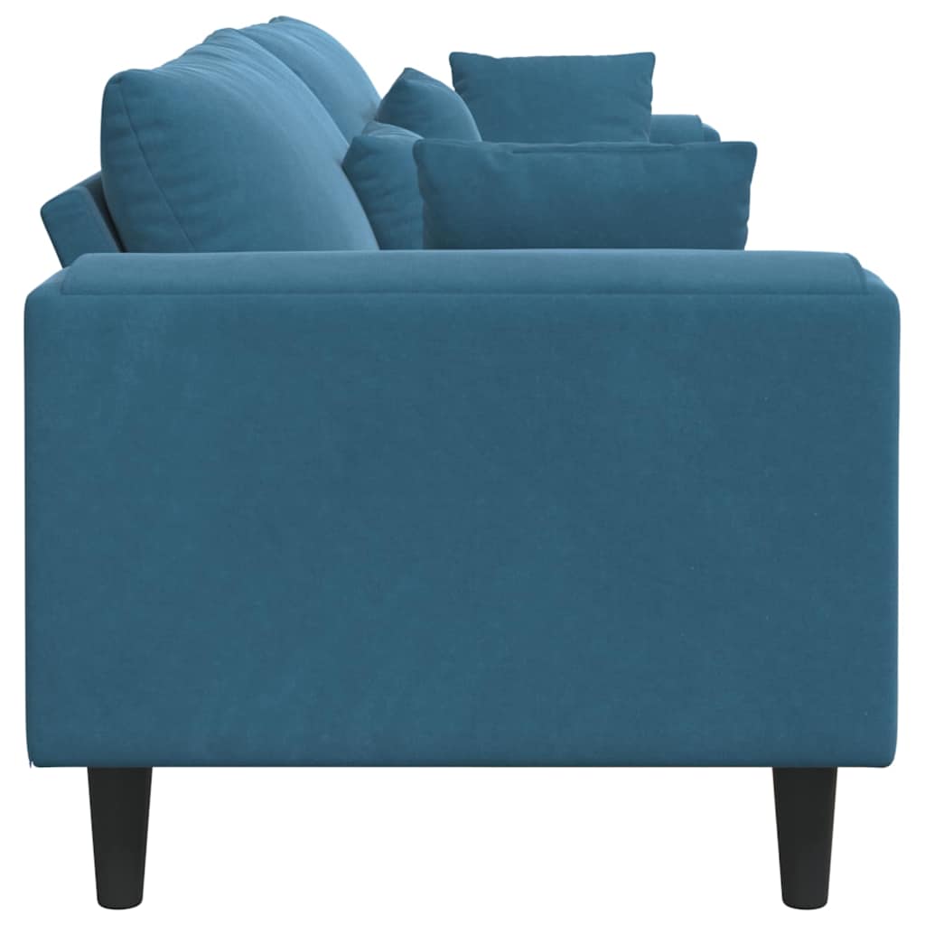 Blue Sofa 250 X 77 X 76 Cm Velvet