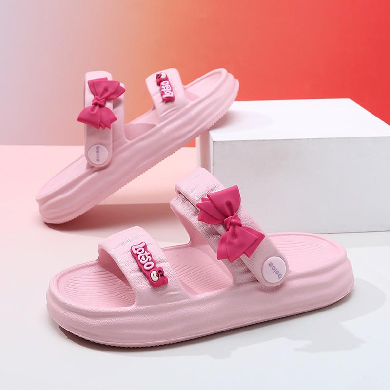 Stylish Eva Summer Sandals For Girls Featuring Breathable Soft Sole Design In Black Pink And Green
