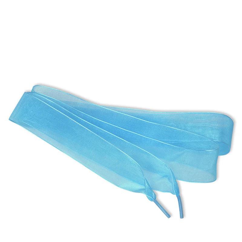 Flat Silk Shoe Laces 2.5CM Width Tulle Webbing Snow Shoelace Fit Sneakers Ballet Lace Chiffon Yarn Shoelaces Shoes Accessories
