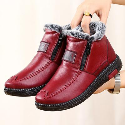 Winter-Stoffschuhe, Damen-Baumwollschuhe, Mutter-High-Top-Schuhe, verdickte, mit Fleece gefütterte, warme Freizeitschuhe für ältere Menschen