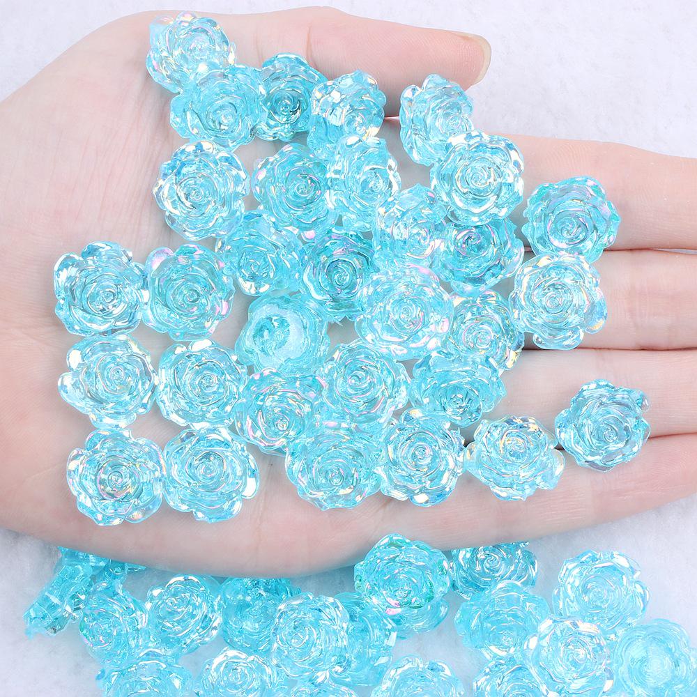 Solid Color Resin Rose Pearl Stickers for DIY Phone & Jewelry Accessories