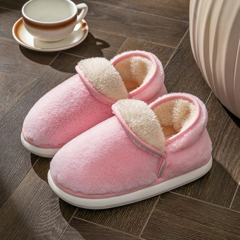 Bag heel cotton slippers non-slip elderly women's winter new thickened and velvet mother warm cotton shoes thick sole