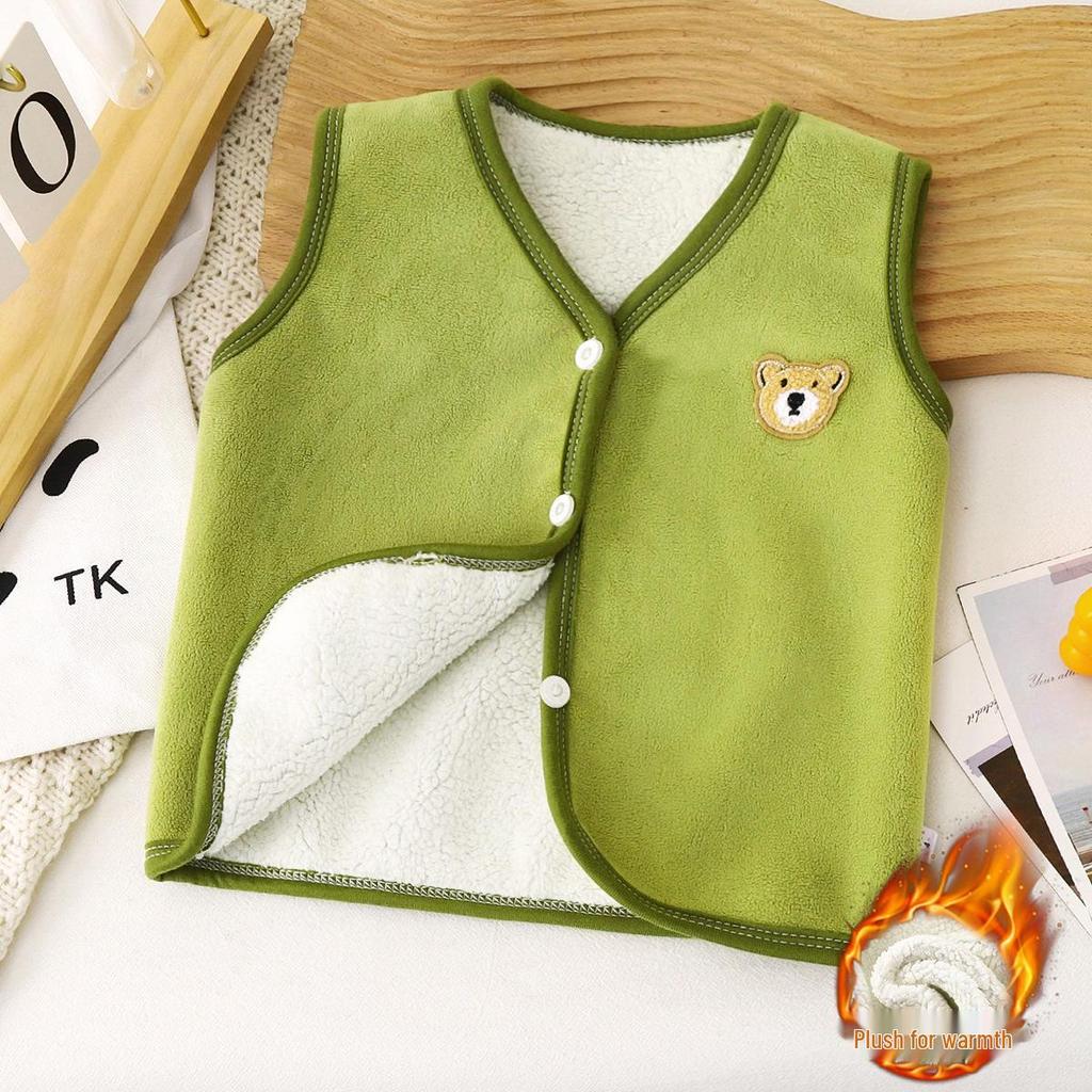 Warme Fleece-Babyweste: Verdickte Schulterumhang & Vielseitige Strickjacke für Kleinkinder