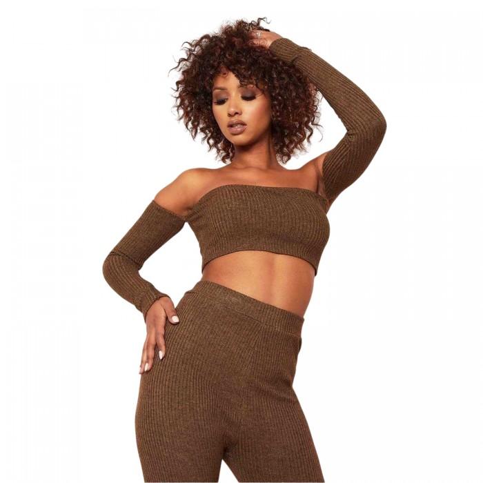 Missy Empire Womens/Ladies Ribbed Bardot Crop Top