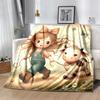 1pc Dairy Cow Printing Lightweight Flannel Blanket, Comfortable and Warm Blanket, for Camping Sofa Bed and Couch Office, In All Seasons