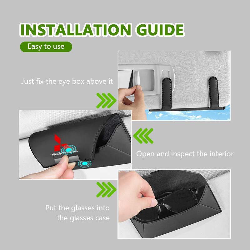 For Mitsubishi Car Sun Visor Glasses Clip Auto Multifunctional Case Sunglasses Holder Outlander Lancer L200 ASX Pajero Grandis
