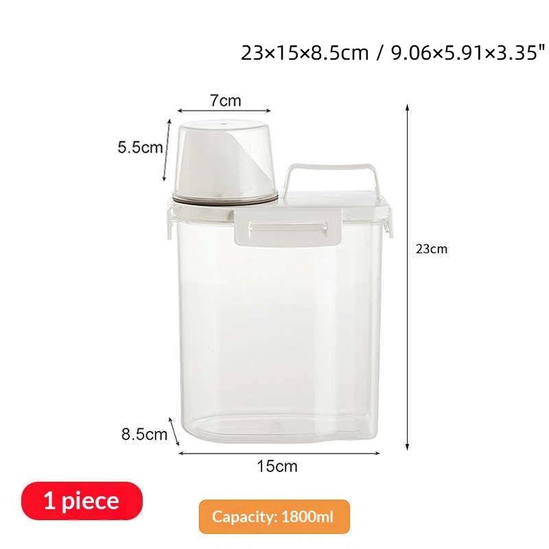 Plastic Food Storage Containers With Sealed Lids And Measuring Cup For Kitchen Rice Cereal Dry Food
