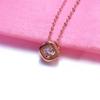 Exquisite Russian Purple Gold Single Zircon Bubble Necklace Simple Rose Gold Plated Small Round Zircon Necklace Jewelry Women