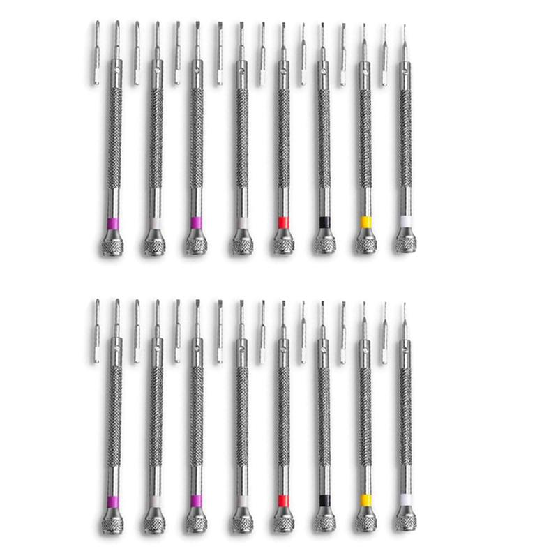 

ABUL-16PCS Professional Screwdriver Set Mini Precision Screwdriver Kit 0.6-1.6Mm For Watch Eyeglasses Electronics Repair серебряный
