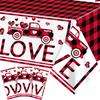 Valentine'S Day Themed Party Tablecloth Couple Valentine'S Day Disposable Pe Tablecloth Decoration Waterproof And Oil-Proof Party Arrangement