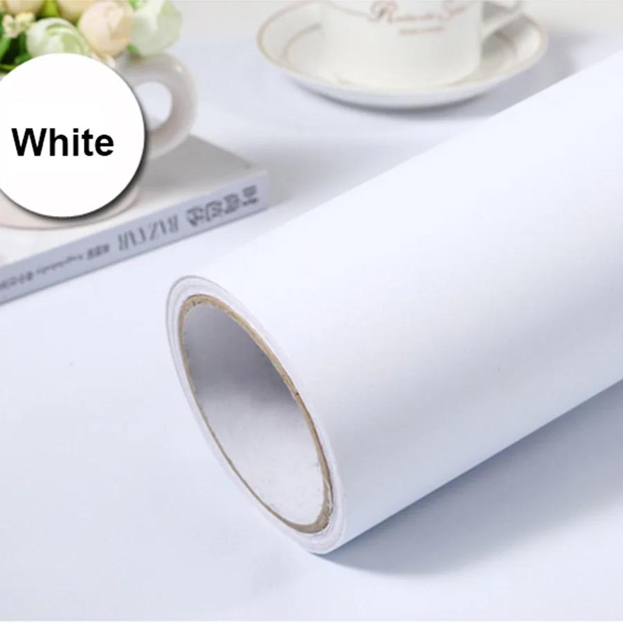 Pearl White DIY Decorative Film PVC Self Adhesive Wall Paper Furniture Renovation Stickers Kitchen Cabinet Waterproof Wallpaper