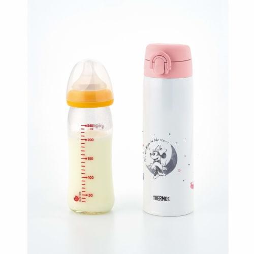 THERMOS Stainless Steel Bottle for Milk Formula Minnie Stainless Steel Thermos Bottle Ideal for Making Milk Capacity 0.5L 500ml JNX-502DS (MNI)