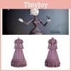 Victorian Gothic Striped Zombie Bride Cosplay Costume For Women Size S-xxxl