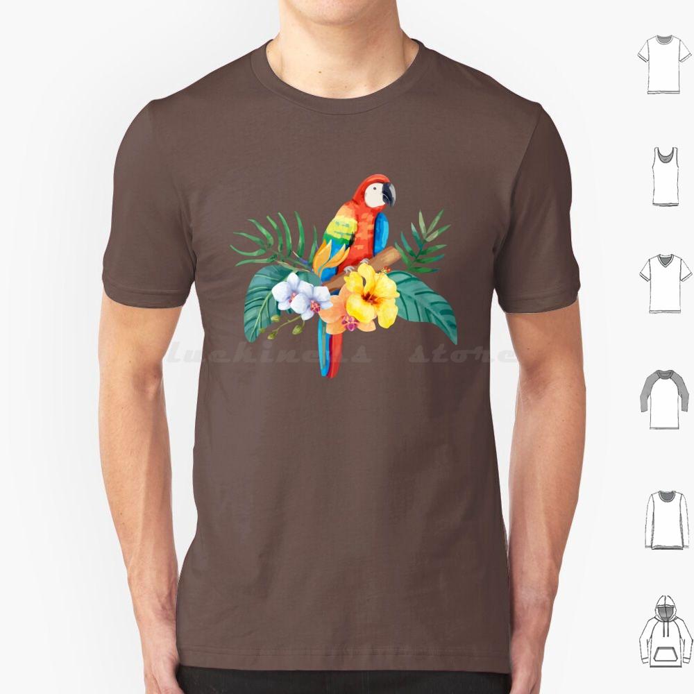 Tropical Parrot T Shirt Cotton Men Women DIY Print Parrothead Buffett Shark Tropical Volcano Parrot Margaritaville Beach