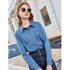 Betu Damen Stilvolles Jeanshemd mit Taschen
