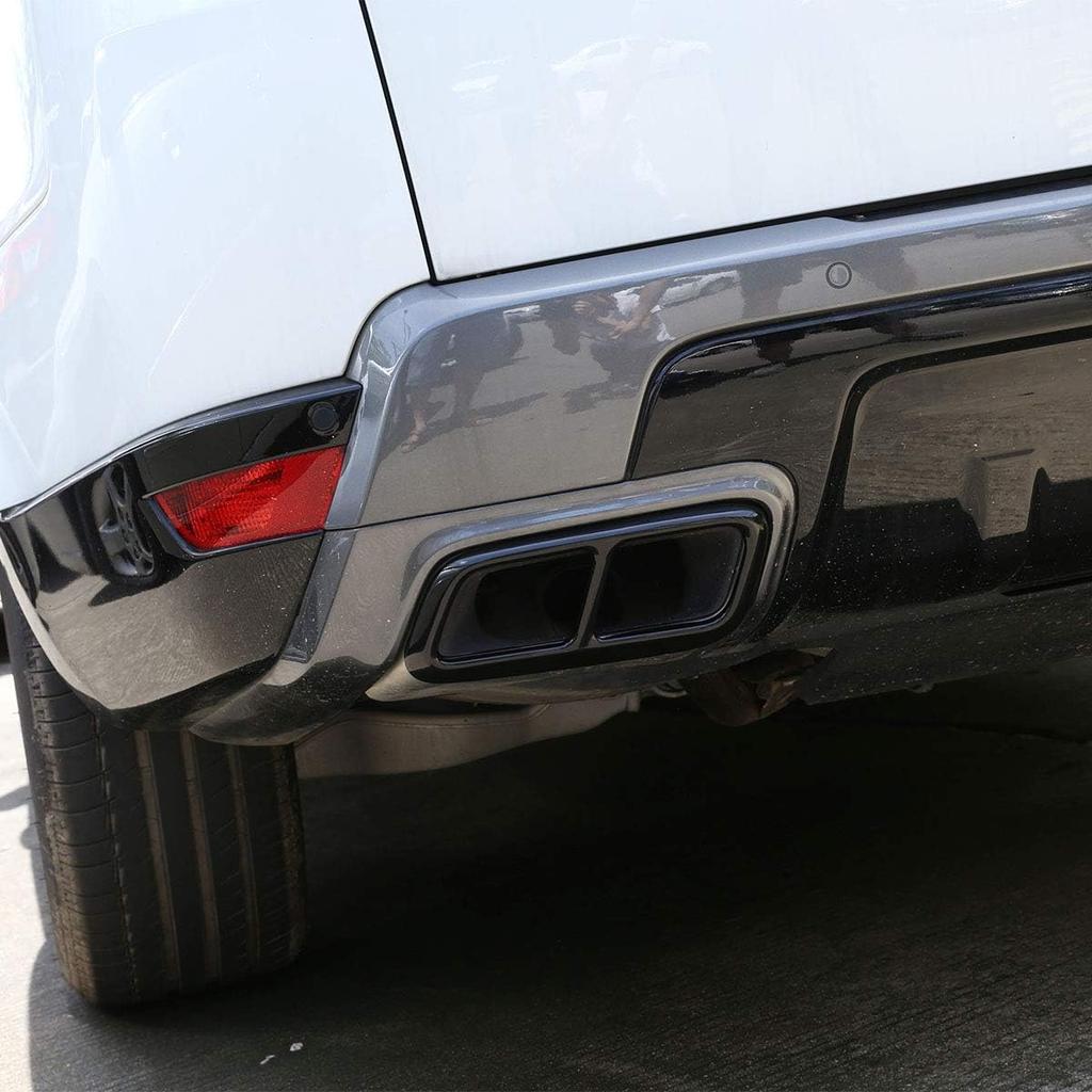 2 Stück Glänzendes Schwarz Chrom Edelstahl Auto Auspuffendrohr Abdeckung Zierleiste Für Range Rover Sport 2018 2019 2020 Baujahr Zubehör