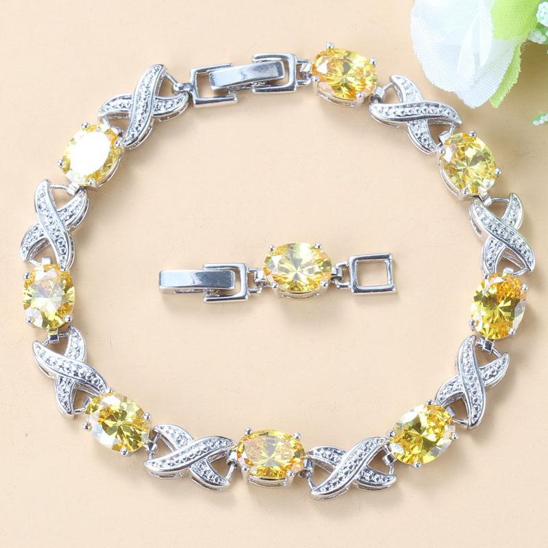 Bridal Wedding Jewelry Natural Colorful Cubic Zirconia Adjustable Length Link Bracelet Bangle For Women Gift