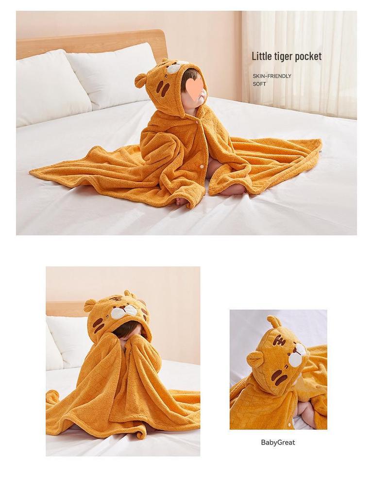Kinderbadjas met capuchon: Superzachte, Absorberende, Sneldrogende, Dikke Poncho Badjas voor Pasgeborenen