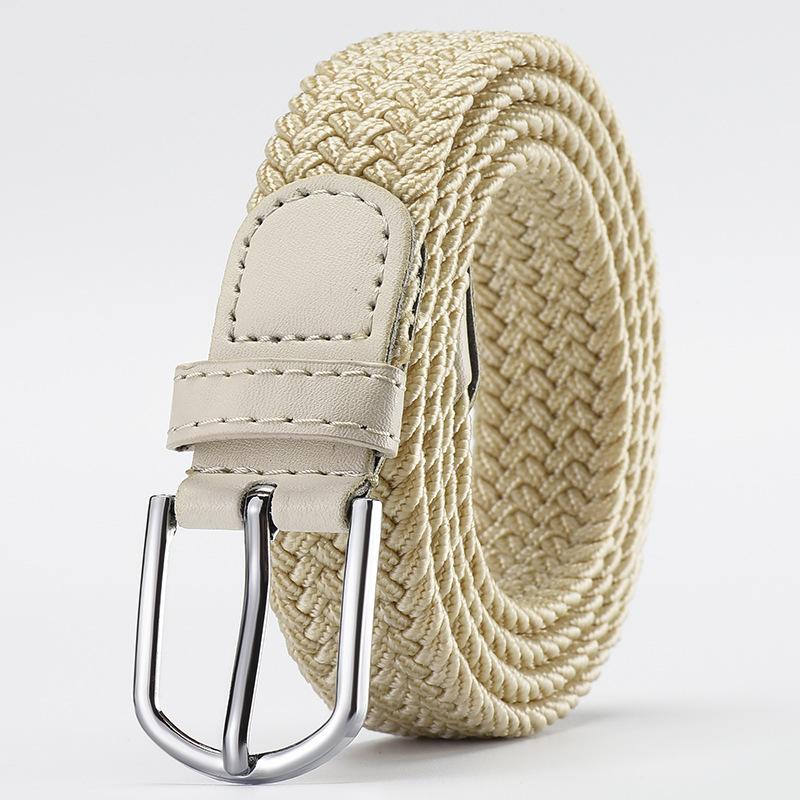 No Holes No Punching Woven Belts Elastic Stretch Canvas Belts Women's All-Match Student Pants Belts