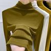 Women's Half High Neck Long Sleeve T Shirt Slim Fit Solid Color Casual Basic Tee Tops
