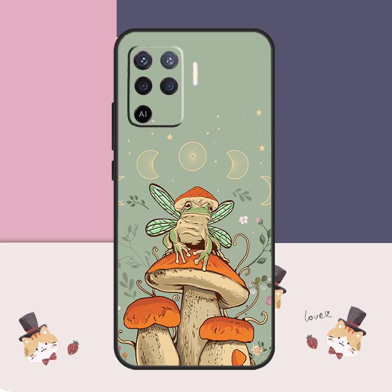 Cottagecore Frog Aesthetic Case For Oppo A76 A96 A16 A60 A98 A58 A78 A18 A38 A80 A40 A77 A57 A17 A74 A54 A94 A15 A5 Pro