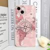 Pink World Map Travel Label Printed Phone Case for IPhone 16 15 14 11 Pro Max 13 12 Mini XR XS X 7 8 Plus SE20 Soft Cover Fundas