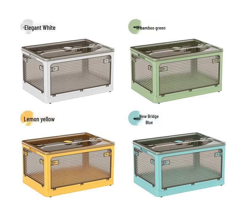 Transparent Foldable Storage Box with Five-Sided Opening for Clothes, Quilts, and Toys
