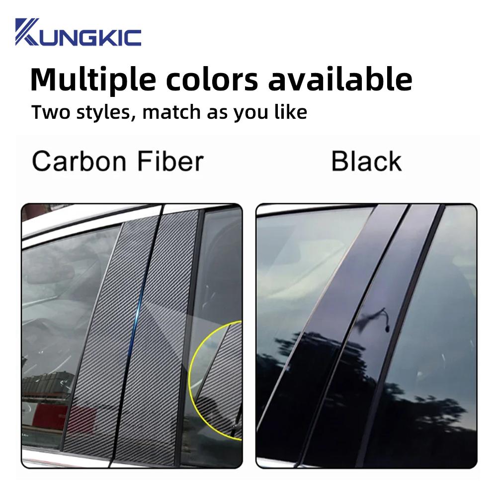 Interior B C Pillar Trim Sticker for Hyundai Tucson NX4 2022-2026 Glossy Black / Carbon Fiber