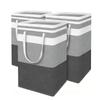 Striped Canvas Foldable Laundry Basket – Cotton Fabric Storage for Clothes and Quilts