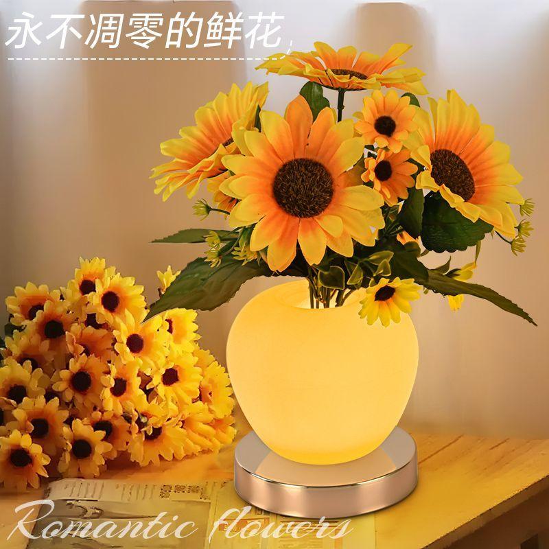 Rechargeable Night Light Shaped Champagne Rose, Creative Rose Decoration, Romantic Bedroom Gift
