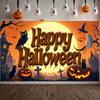 Halloween Banner Haunted Celebration Banner Spooky Decoration Pumpkin Design Holiday Decor For Outdoor Decoration Seasonal