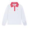 PIGC Women'S Striped Collared Long Sleeve Puff T-Shirt White (Sw0Dks10431)