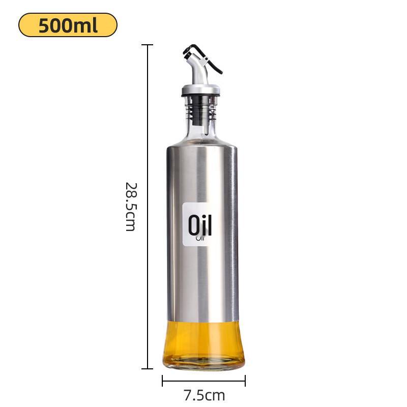 ZISIZ Press-Type Glass Oil and Sauce Dispenser Set