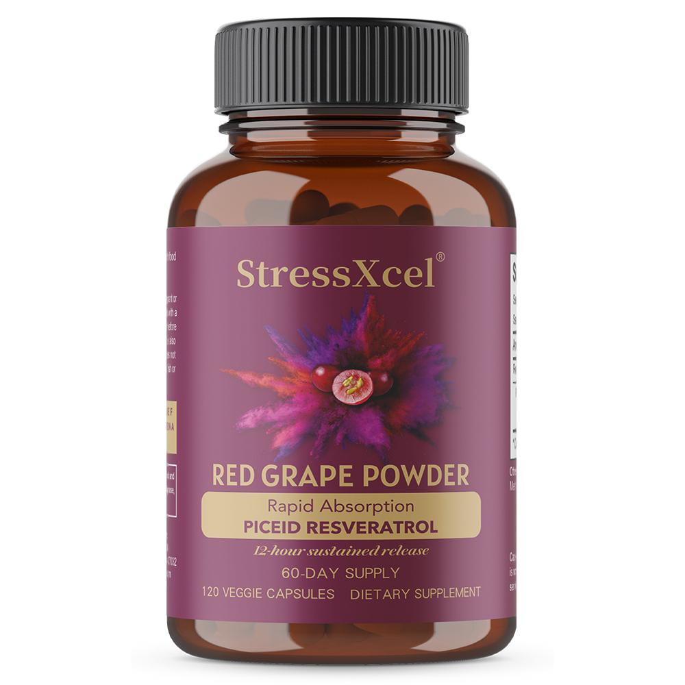 

Red Grape Powder 400 Mg Dietary Supplement, With Polyphenols, 120 Capsules Per Bottle 120 Capsules
