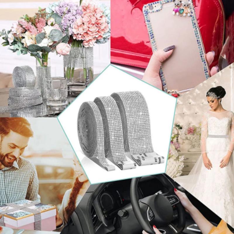 Autocolant cu stras de cristal autoadeziv de 1 metri, bandă cu diamante, autocolante cu sclipici pentru artizanat manual, decorarea telefonului auto