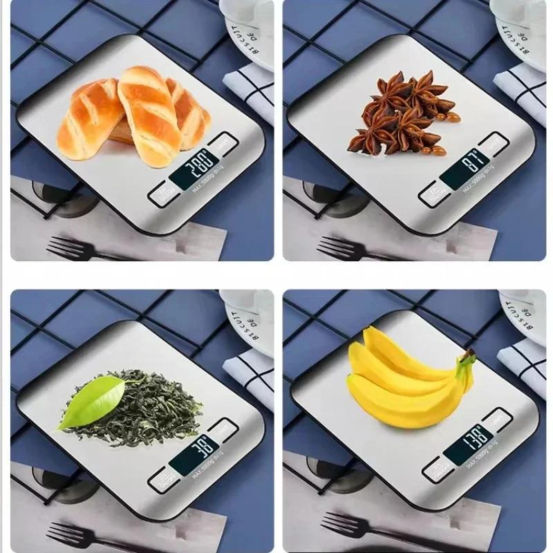 Stainless Steel 10kg 5kg/1g Electronic Digital Kitchen Scale LED Display Panel Scales Home Jewelry Food Snacks Weighing Tools