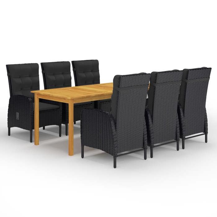 VidaXL 7-Piece Garden Dining Set Table and Patio Dining Chairs Outdoor Dining Furniture Furniture 3067868