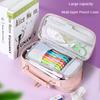 Simple Canvas Multi-layer Pencil Case Multi-functional Portable Stationery Box