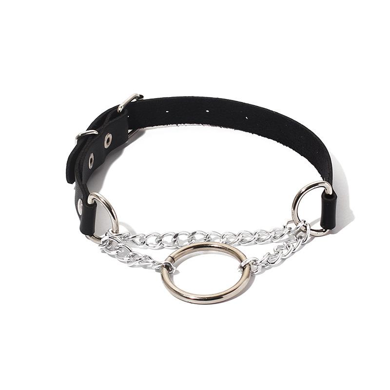 Black Punk Heart Leather Choker, Harajuku Dark Heart Clavicle Neck Band