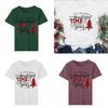 Women's Christmas Tops With Short Sleeves And Soft Cotton Material For Festive Comfort**