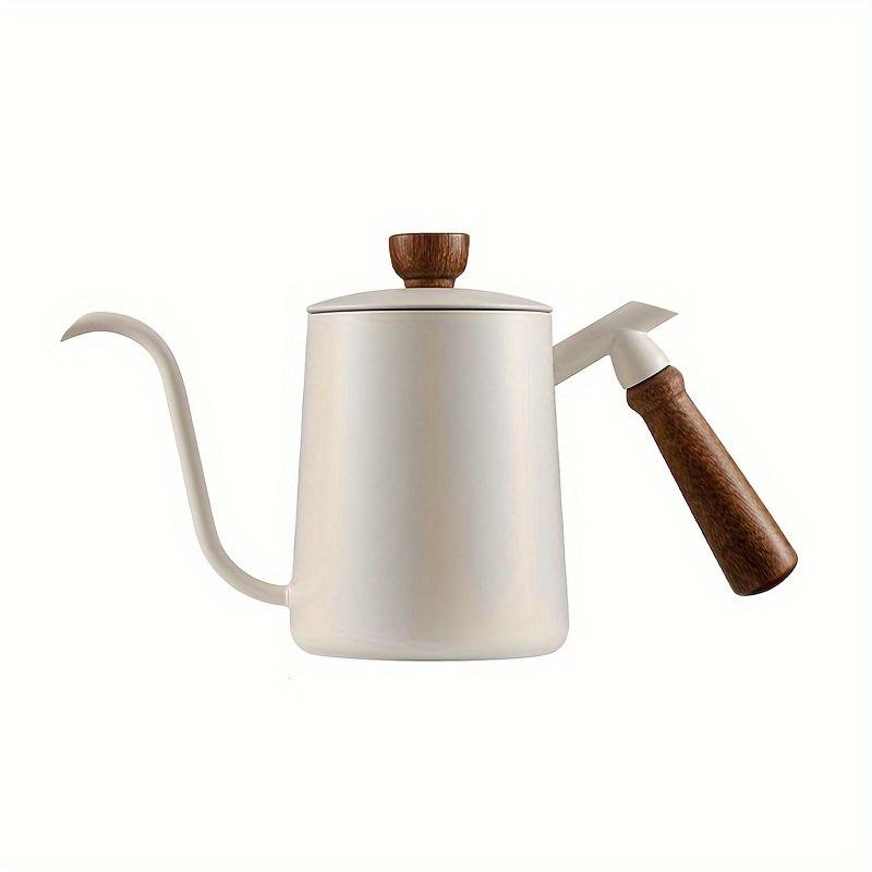 600ML Nerezová konvice na kávu Pour Over s dřevěnou rukojetí Dlouhá hubička Dripová konvice pro domácího baristu