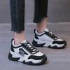 Women Mixed Color Chunky Platform Sneakers Spring Fashion Thick Soled Vulcanized Shoes Woman Lace Up Increase Casual Sports Shoe