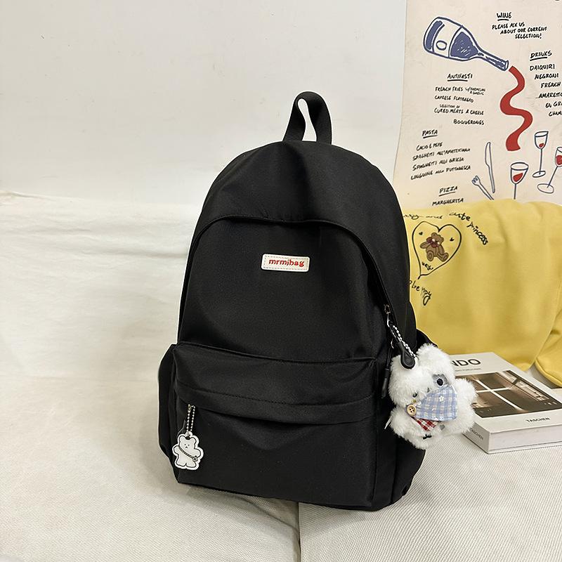 Simple Solid Color Schoolbag Female College Student High Value Fashion Computer Travel Backpack Lightweight Junior High School Student Backpack