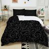 Black Background With Scrolling Grass Pattern Bedding Set 1Duvet Cover 2Pillowcases For Adult And Children Luxury Gift Full Size