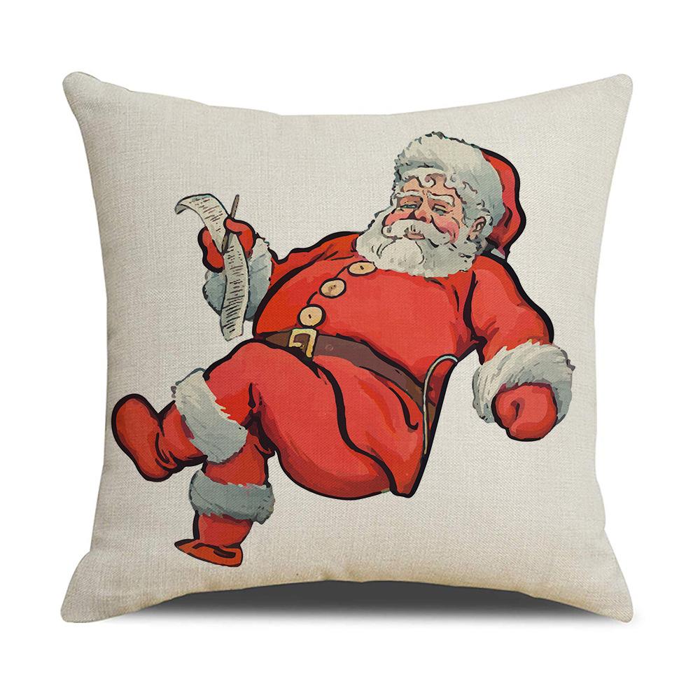 Cartoon Santa Claus Reindeer Series Linen Pillow Cover Nordic Office Sofa Cushion Cover Cushion Cover