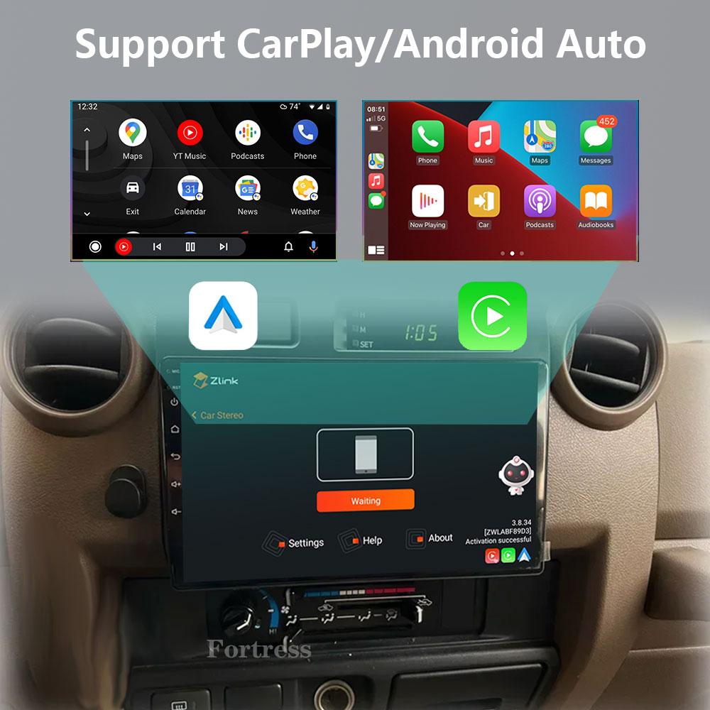 9" For Toyota Pickup Land Cruiser LC 70 79 Series 2007-2020 Android 14 Autoradio Wireless Carplay Multimedia Player Radio DVD