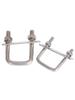 304 Stainless Steel U-Shaped Pipe Clamp Set with Baffle, Bolt, Screw Nut, and Saddle Clip